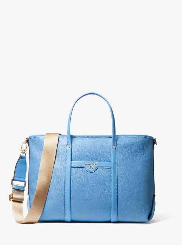 Damske Prenosná Taška Michael Kors Beck Medium Pebbled Leather Námornícka Modrá - Kabelky Michael Kors Outlet | MVHFX-5376